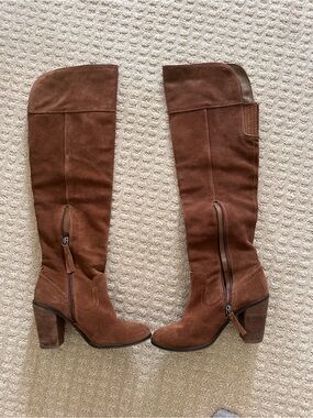Dolce Vita Chestnut Brown Over-the-Knee Suede Boots